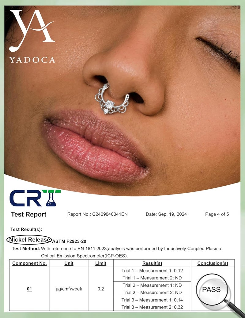 Yadoca 12pcs 16G Septum Rings for Women Men Hypoallergenic Surgical Steel Nose Piercings Jewelry Clicker Hinged Tragus Hoop Earrings CZ Love Nose Ring 8-10mm - Image 4